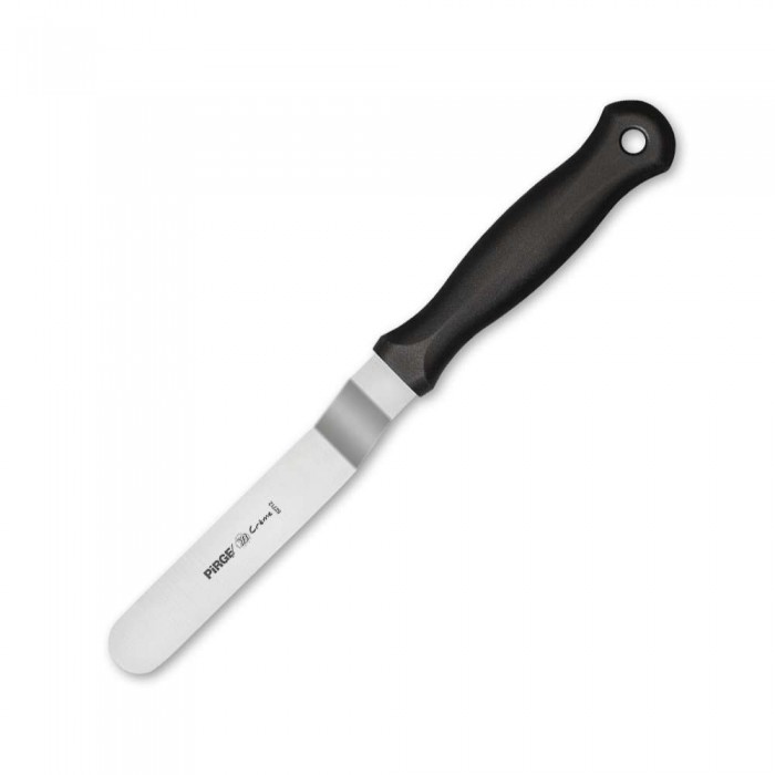 Set cutite si spatule patiserie 5 piese + husa PIRGE CREME, inox cu manere plastic negru