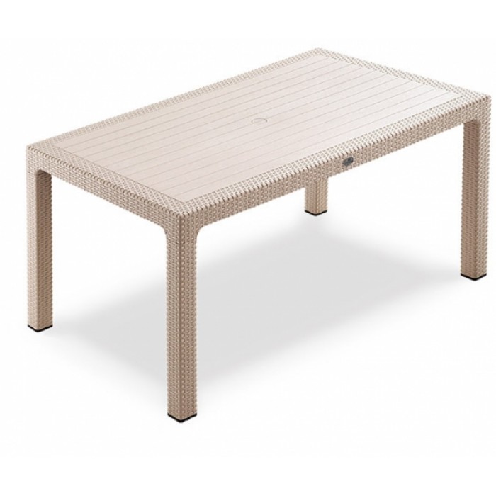 Set exterior gradina RAKI TIVOLI, masa CLASSI RATAN 150x90x75cm, 6 scaune ROMA RATTAN 57x60xh90cm, plastic, culoare cappuccino