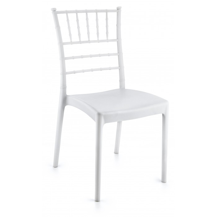 Set mobila evenimente/catering RAKI, masa pliabila rotunda D180xh74cm si 8 scaune 44x42xh92cm, plastic/metal, alb