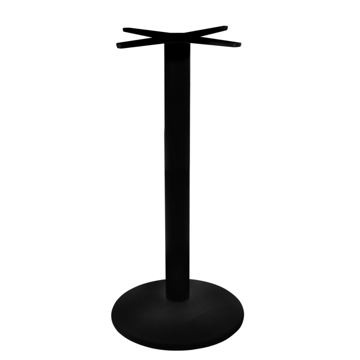 Set mobilier bar RAKI MAPLE, 4 scaune London gri si masa inalta rotunda D80xh112cm cu blat werzalit si picior metalic negru