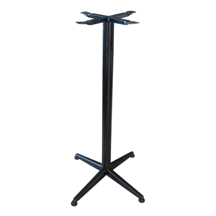 Set mobilier bar RAKI MAPLE, 4 scaune London negre si masa inalta patrata 80x80xh107cm cu blat werzalit si picior metalic negru