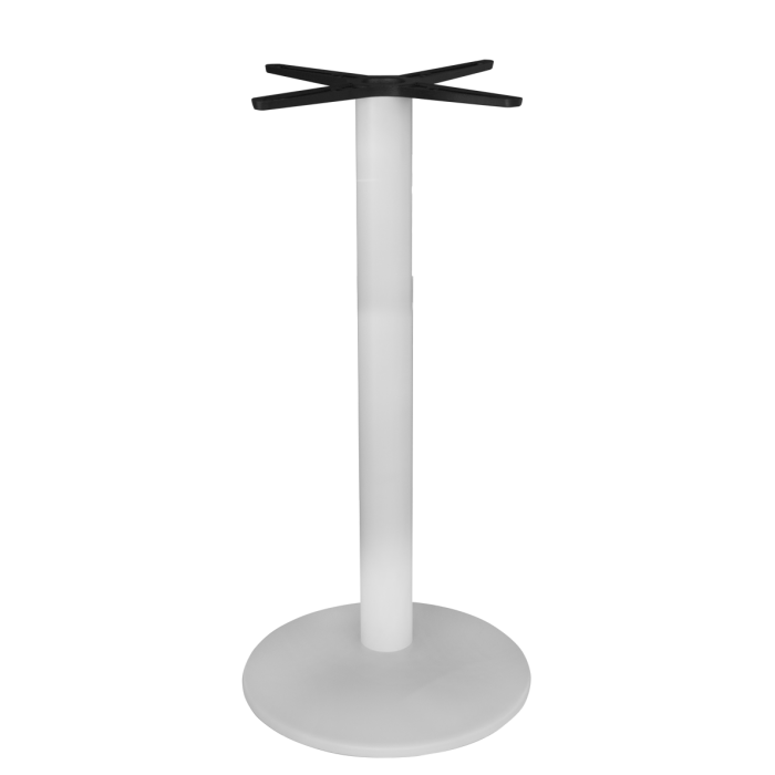 Set mobilier bar RAKI MAPLE, 4 scaune Toyama albe si masa inalta patrata 70x70xh112cm cu blat werzalit si baza metalica alba