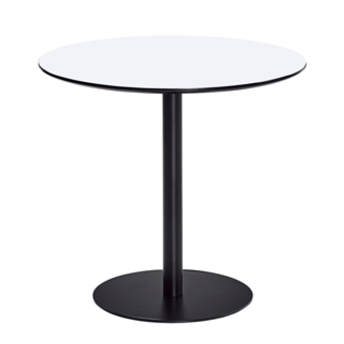 Set mobilier dining/bucatarie RAKI, masa rotunda cu blat MDF melaminat 80x75cm, 4 scaune Pano 47,1x45,3xH81,9cm bej