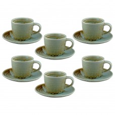 Set pentru cafea 12 piese portelan CULINARO RIVER, cesti 90ml cu farfurioare