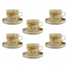 Set pentru ceai 12 piese portelan CULINARO SAHARA, cesti 220ml cu farfurioare