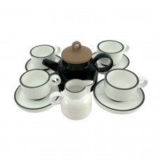 Set serviciu ceai CULINARO HELLA BLACK&WHITE, ceainic 820ml, latiera, 4 cesti 200ml cu farfurioare, portelan, culoare alb/negru