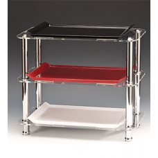 Stand expunere cu 3 niveluri si tavi melamina RAKI, 49x26xh39cm