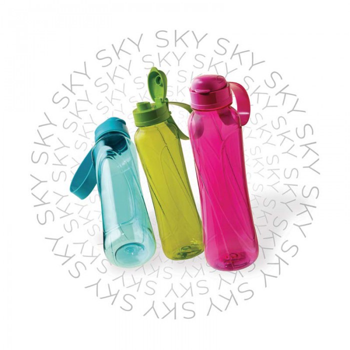 Sticla apa cu decor RAKI SKY, 630ml, plastic, diferite decoruri si culori