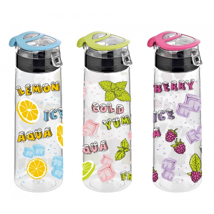 Sticla apa sport cu decor RAKI ATLAS, 730ml, plastic Tritan, diferite decoruri si culori