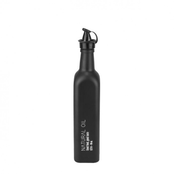 Sticla pentru ulei masline cu picurator RAKI URLA, 500ml, din sticla, neagra