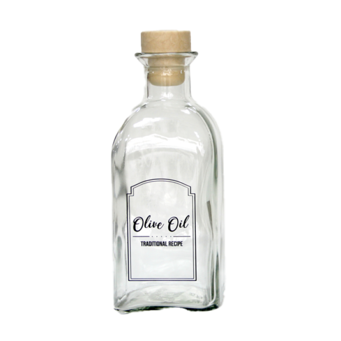 Sticla ulei oliviera cu dop de pluta RAKI, 700ml, din sticla