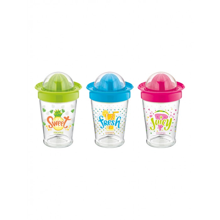 Storcator citrice RAKI TWISTER, 450ml, sticla cu componente plastic, diferite decoruri si culori