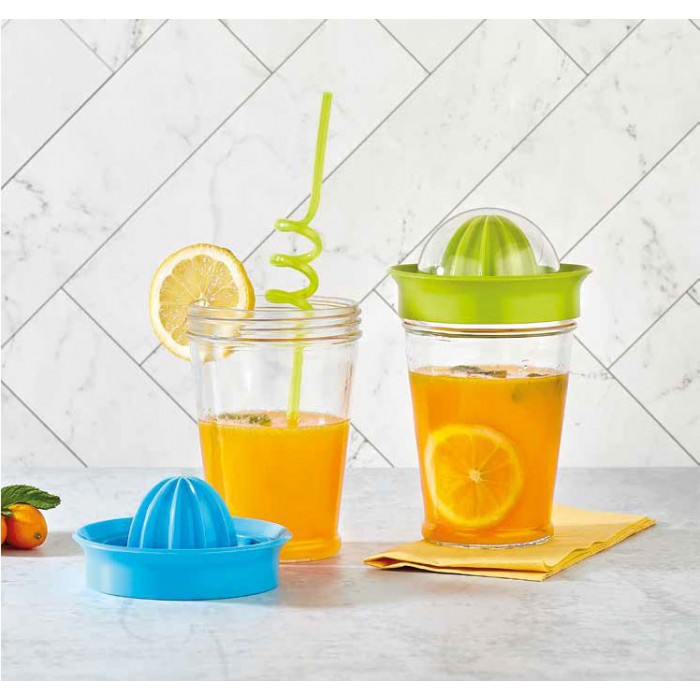 Storcator citrice RAKI TWISTER, 450ml, sticla cu componente plastic, diferite decoruri si culori