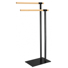 Suport metalic prosop baie RAKI baza 30x20cm si brate bambus 39xh71/80cm