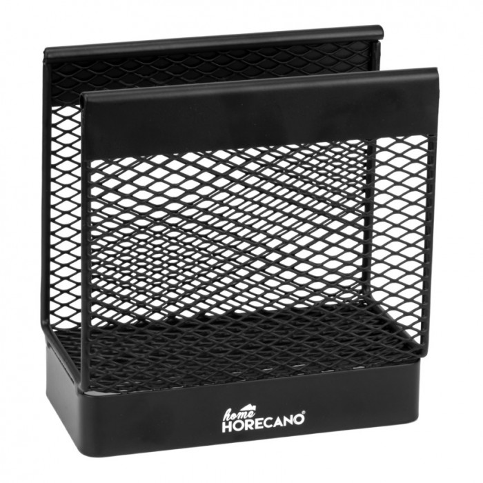 Suport servetele masa vertical CULINARO HOME, 13,3x6,7xh14cm, plasa metalica, negru mat