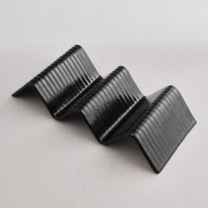 Suport taco cu 2-3 compartimente CULINARO STREET FOOD, ceramica, 23,2x10,4xh4,3cm, BLACK