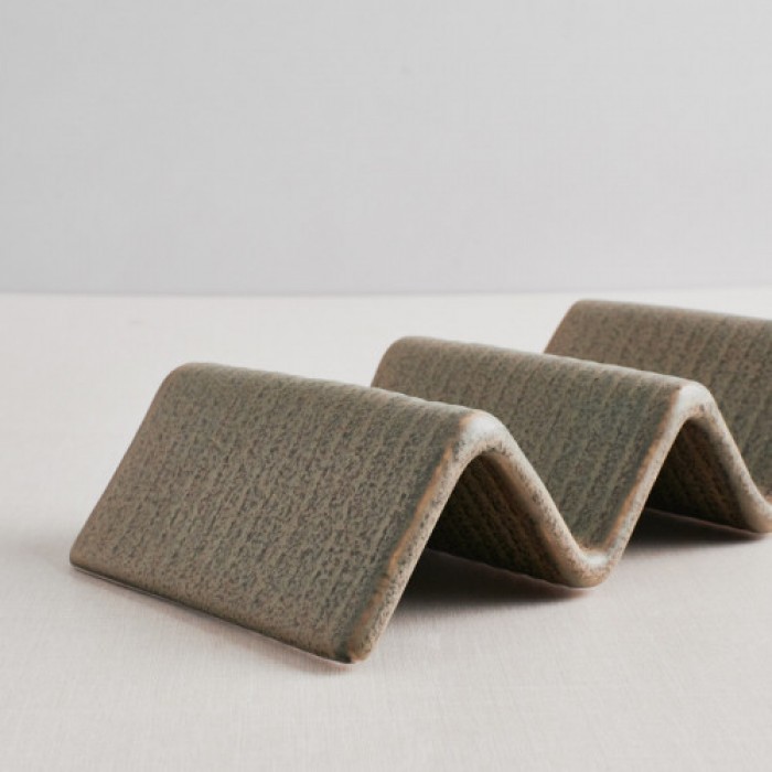 Suport taco cu 2-3 compartimente CULINARO STREET FOOD, ceramica, 23,2x10,4xh4,3cm, OLIVE