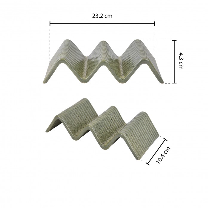 Suport taco cu 2-3 compartimente CULINARO STREET FOOD, ceramica, 23,2x10,4xh4,3cm, OLIVE