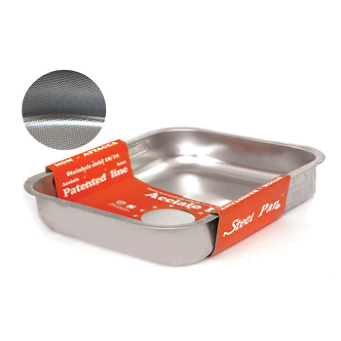 Tava copt din inox, antiaderenta, 32x32xh6cm, RAKI PATENTED, patrata