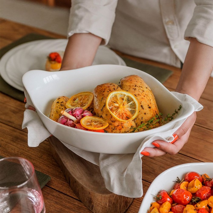 Tava cuptor ovala din sticla opal MARINEX OPALINE, 1,4l, 31,1x19,7xh7,04cm