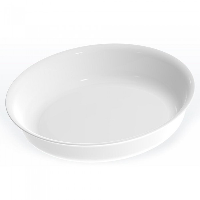 Tava cuptor rotunda din sticla opal MARINEX OPALINE, 2l, D28,2xh5,31cm