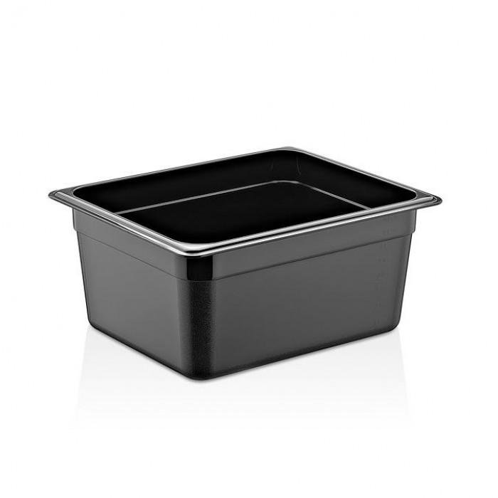 Tava gastronorm policarbonat RAKI 1/2-150, 325x265x150mm, 8,9lt, neagra
