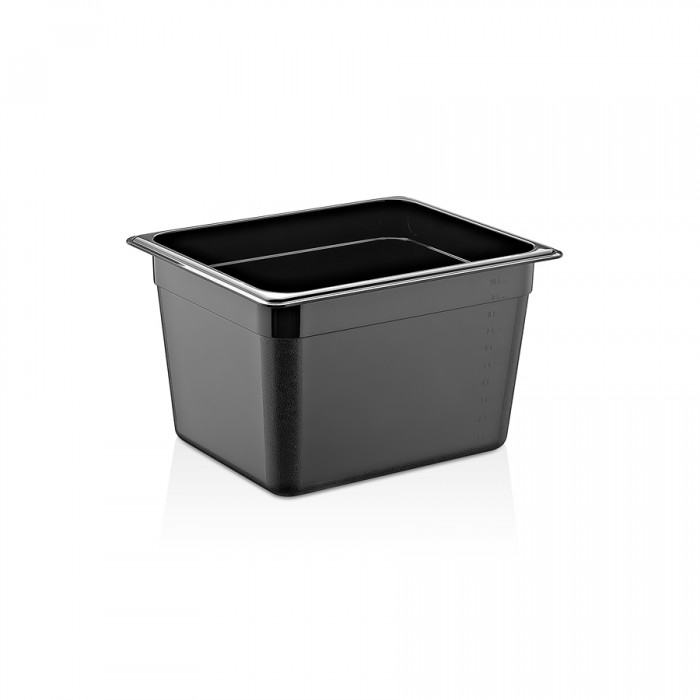 Tava gastronorm policarbonat RAKI 1/2-200, 325x265x200mm, 11,7lt, neagra