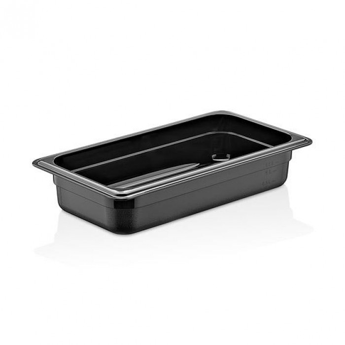 Tava gastronorm policarbonat RAKI 1/2-65, 325x265x65mm, 3,9lt, neagra