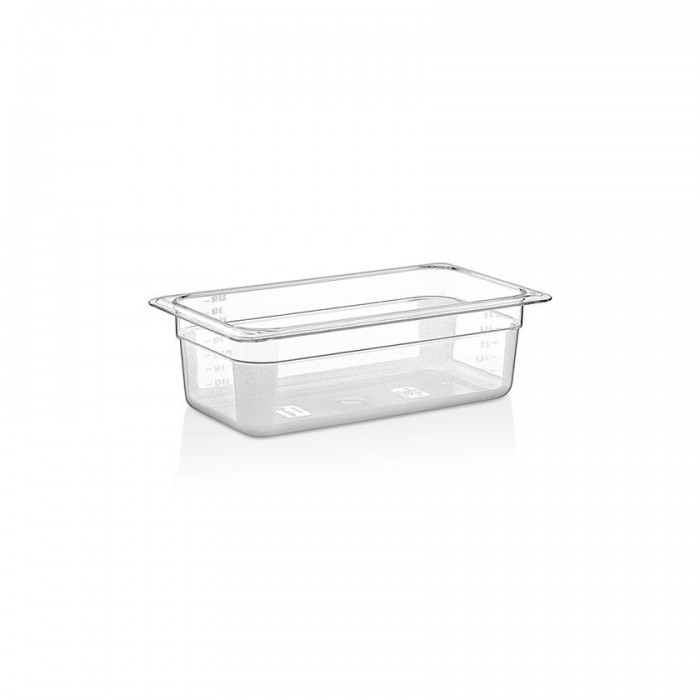 Tava gastronorm policarbonat RAKI 1/3-100, 325x176x100mm, 3,6lt, transparenta