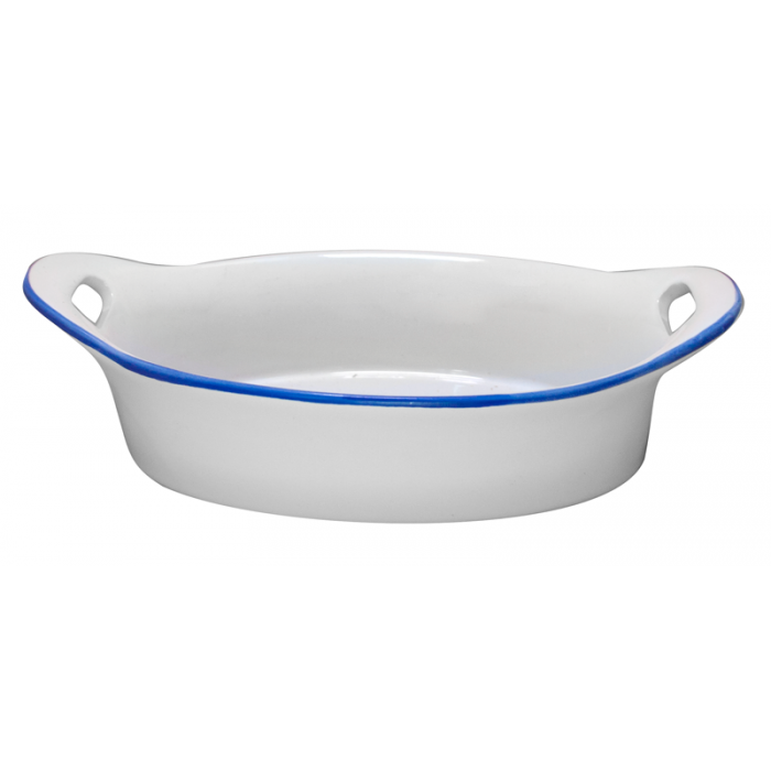 Tava ovala de copt CULINARO CERAMICA 20,8x12x5,8cm ceramica alba