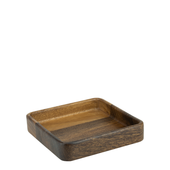 Tava prezentare patrata CULINARO, din lemn acacia, 20x20xh4,6cm
