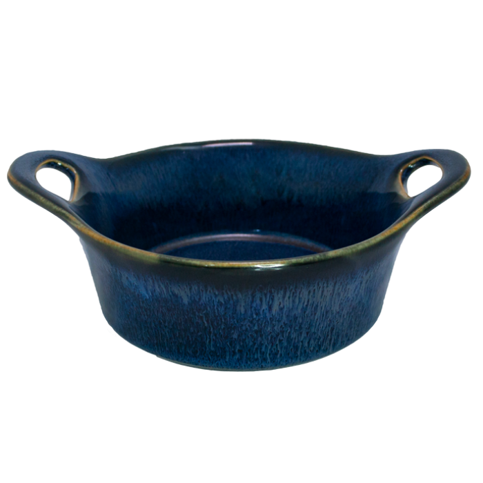 Tava rotunda pentru cuptor CULINARO CERAMICA 12,5x5,5cm ceramica albastra