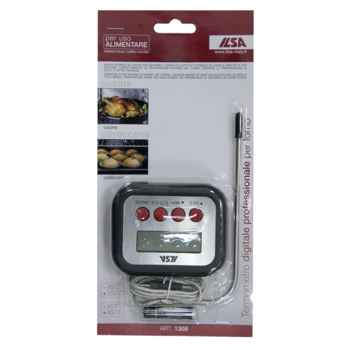 Termometru digital profesional pentru cuptor ILSA, corp ABS si sonda inox de 12cm, -50°C - +250°C