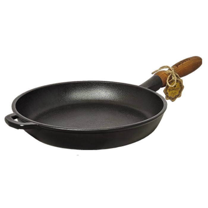 Tigaie fonta cu maner lemn MAYSTERNYA, D26xh4cm