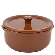 Vas ceramic cu capac CULINARO, D14xh6,6cm, 600ml, maro