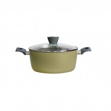 Oala cu capac sticla GRAMMY-GREEN 24cm invelis antiaderent