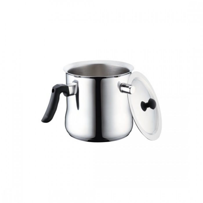 Oala pentru fiert lapte din inox cu pereti dubli si fluer 3,5lt