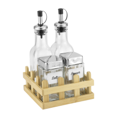 Oliviera  din lemn tip gardut sticle 175/130ml natural wood