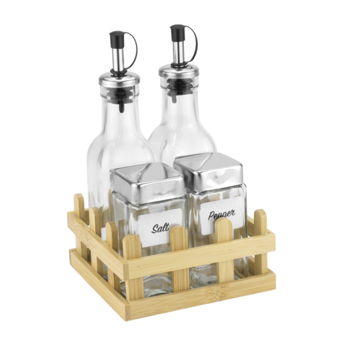 Oliviera  din lemn tip gardut sticle 175/130ml natural wood