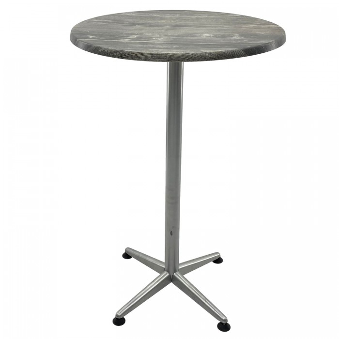 Masa bar inalta rotunda 70xh107cm Raki Olp Pine blat werzalit si picior metalic clasic gri h105