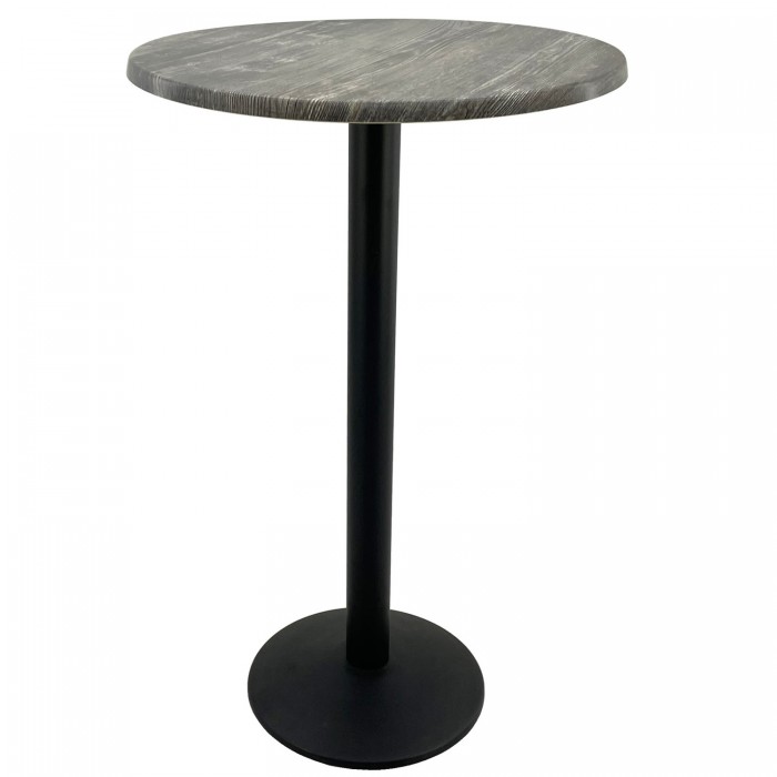 Masa bar inalta rotunda 70xh112cm Raki Olp Pine blat werzalit si picior metalic negru 43xh110cm