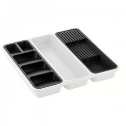 Organizator cutite si tacamuri 40x40xh5cm,negru/alb...