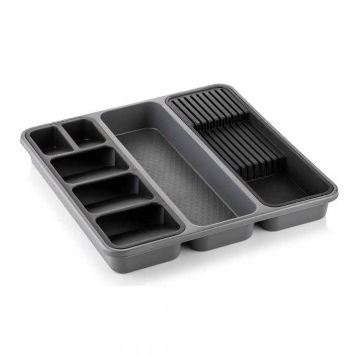 Organizator cutite si tacamuri 40x40xh5cm,negru/antracit