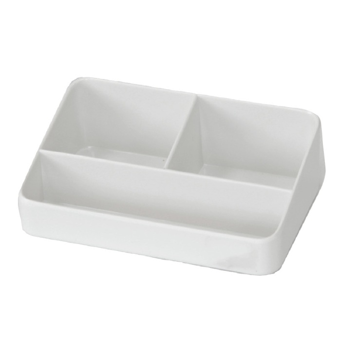 Organizator pentru consumabile hotel cu 3 compartimente 155x105xh50mm culoare alba