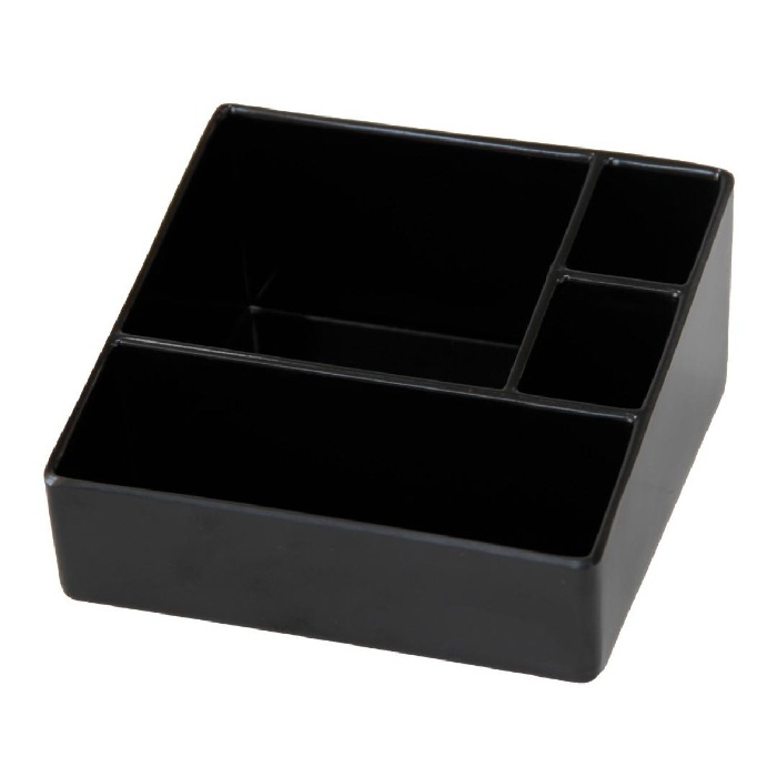 Organizator pentru consumabile hotel cu 4 compartimente 105x102x50mm culoare neagra