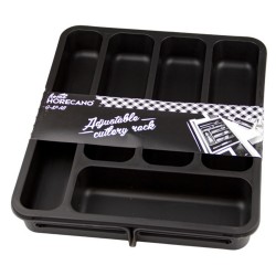 Organizator tacamuri extensibil din plastic,antracit/negru...