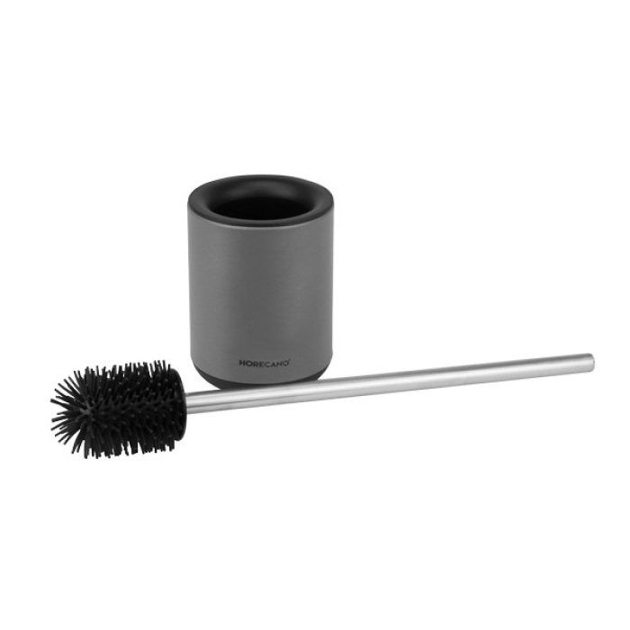 Perie WC din silicon rotunda cu suport  11x7xh47cm,gri