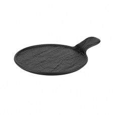 Platou din portelan cu maner pentru prezentare Culinaro Meteor Black 26x34,5cm,negru