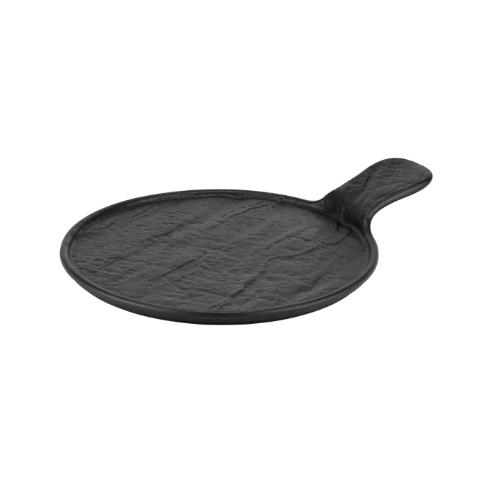Platou din portelan cu maner pentru prezentare Culinaro Meteor Black 26x34,5cm,negru