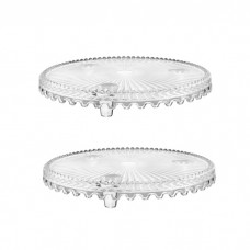 Platou din sticla pentru tort Culinaro 22xh5cm,set 2 buc